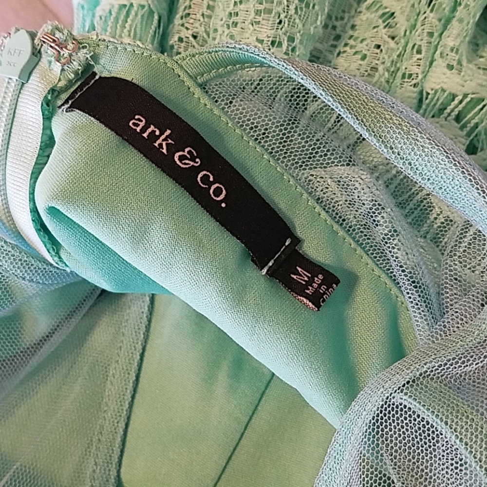 Beautiful Mint Green Lace Spring Dress Sz Medium - Picture 8 of 8